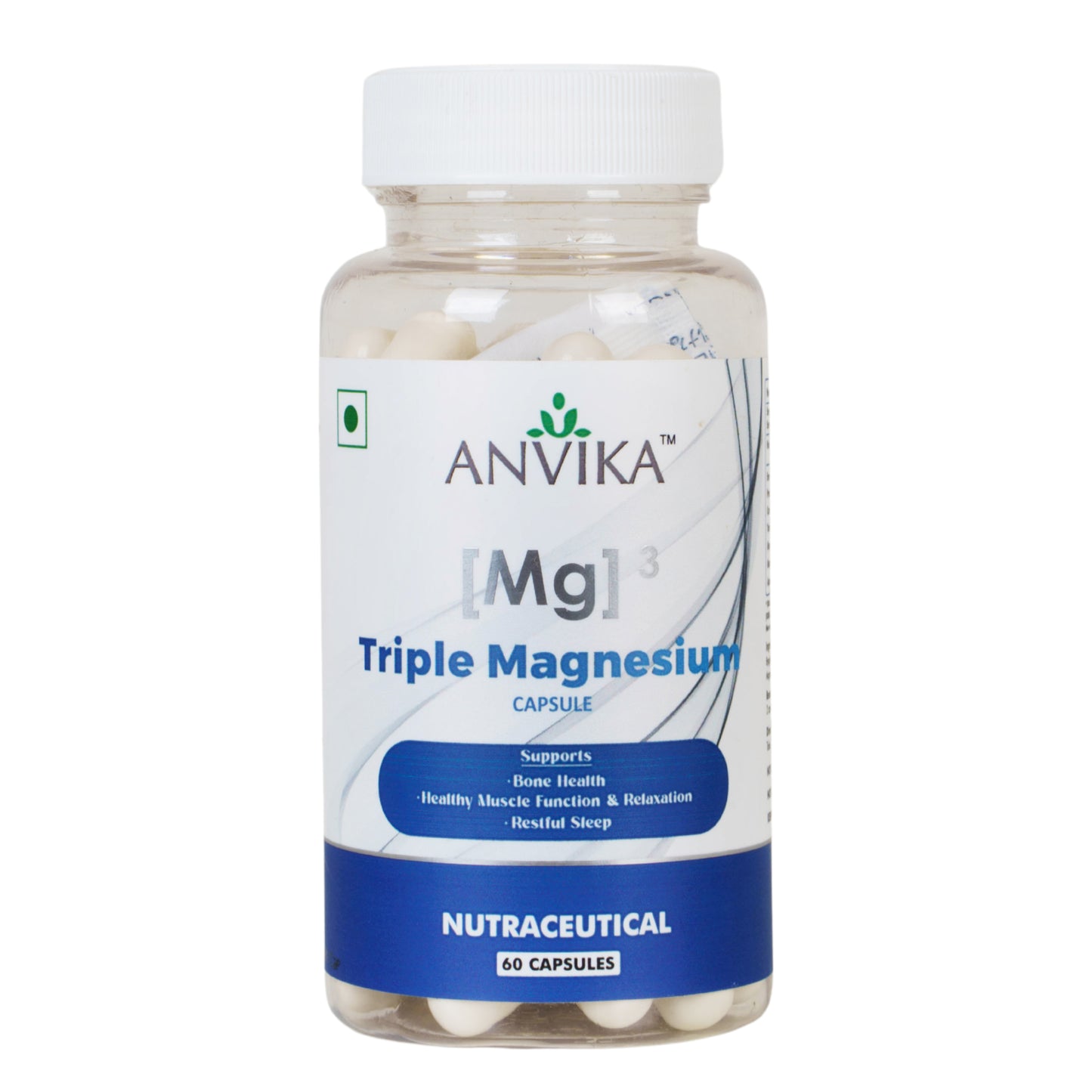 ANVIKA Triple Magnesium Capsules – Bone, Muscle & Sleep Support – 60 Vegetarian Capsules