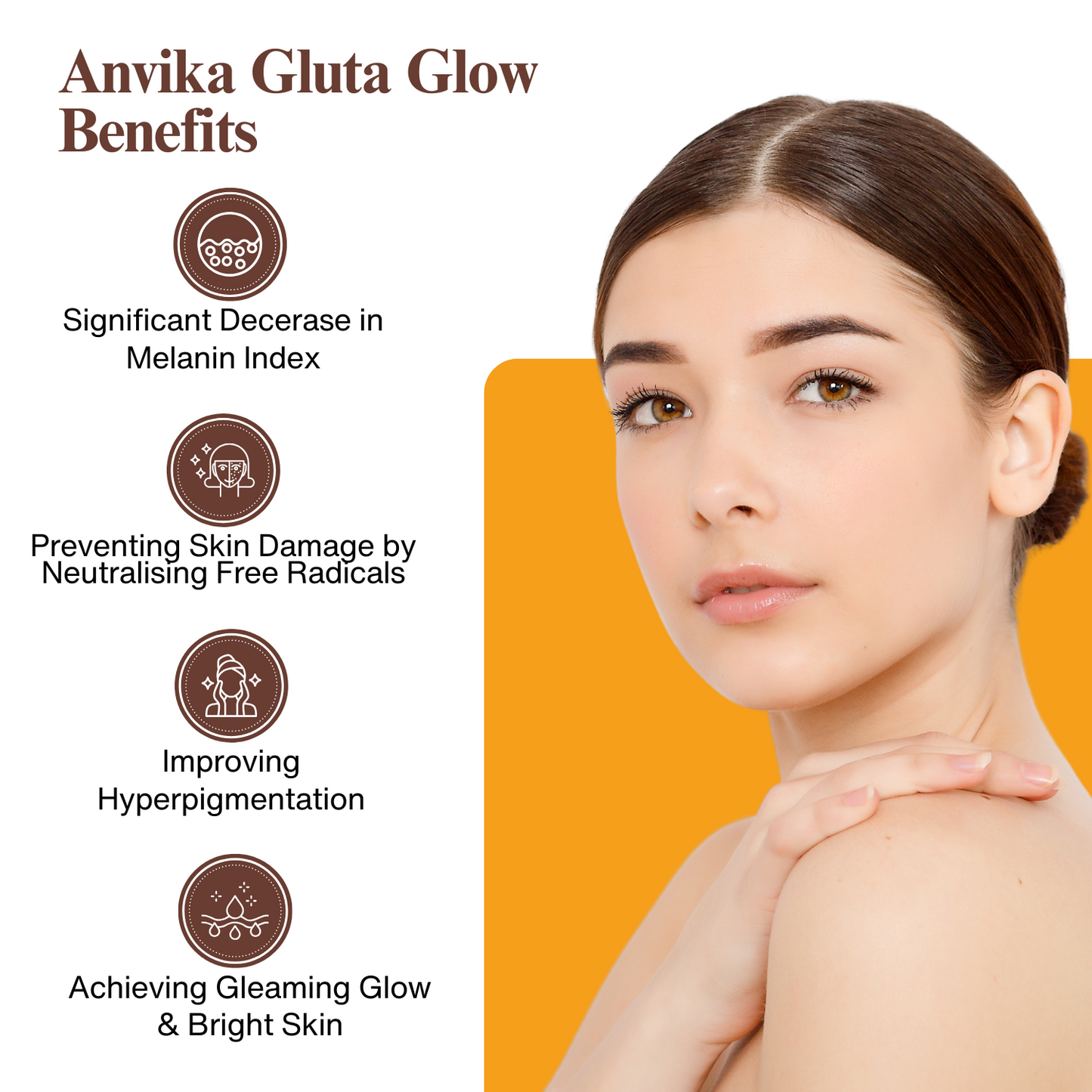 Anvika Gluta Glow Glutathione Mouth Dissolving 15 Sachets | Vitamin C for Skin Brightening & Antioxidant Support