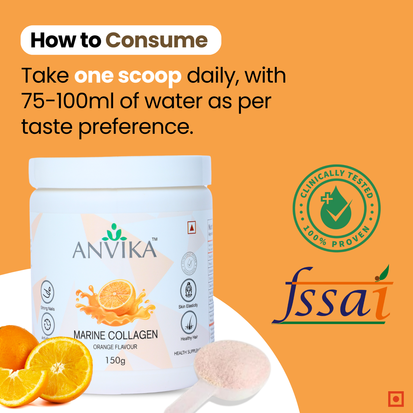 Anvika Marine Collagen Powder | Anti-Aging, Skin & Joint Support | 150g