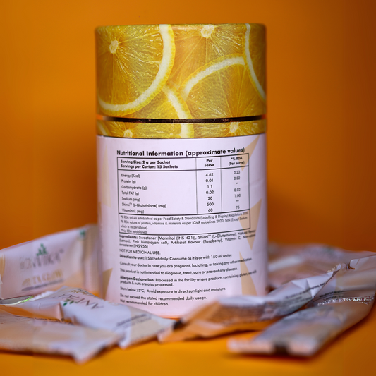 Anvika Gluta Glow Glutathione Mouth Dissolving 15 Sachets | Vitamin C for Skin Brightening & Antioxidant Support