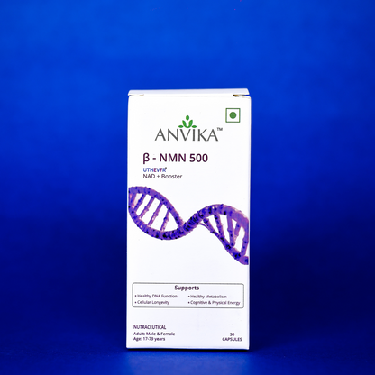 Anvika β-NMN 500mg Veg 30 Capsules | Energy, NAD+ & Longevity Support
