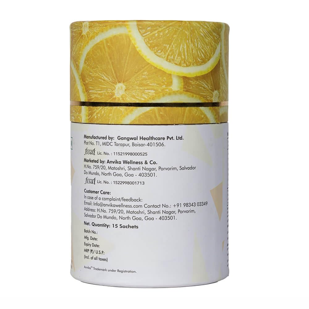 Anvika Gluta Glow Glutathione Mouth Dissolving 15 Sachets | Vitamin C for Skin Brightening & Antioxidant Support