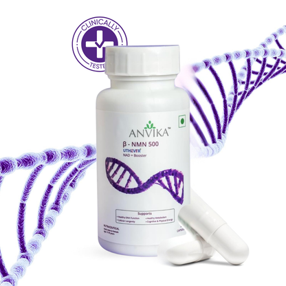 Anvika β-NMN 500mg Veg 30 Capsules | Energy, NAD+ & Longevity Support