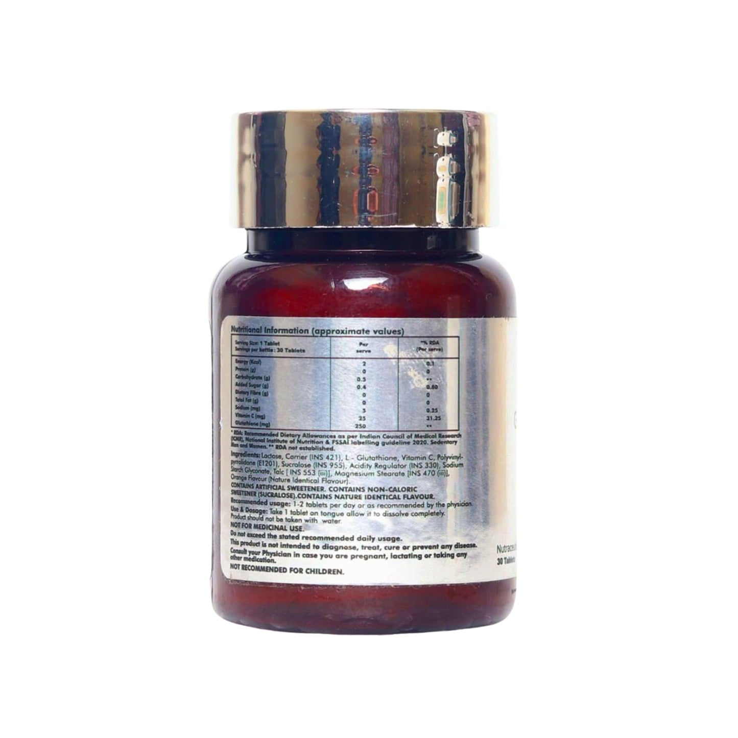 ANVIKA Glutaglow-MDT Glutathione Tablets – Skin Brightening, Antioxidant, Orange Flavor (30 Tablets)