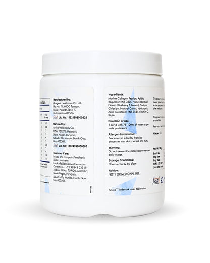 ANVIKA Marine Collagen Powder – Blueberry Flavor, Supports Skin, Hair, Nails & Joints – 150 g