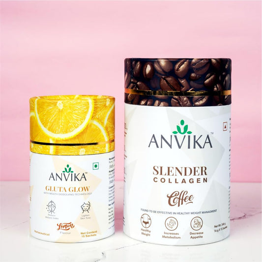 Slender Collagen Coffee (15 Sachets) and Gluta Glow (15 Sachets)