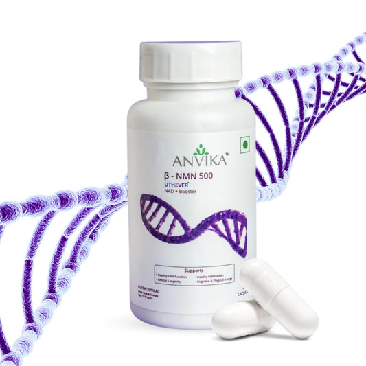 Anvika β-NMN 500mg Veg 30 Capsules | Energy, NAD+ & Longevity Support