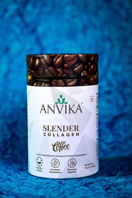 Anvika Slender Collagen Coffee 240g – Marine Collagen, Garcinia & L-Carnitine | 15 Sachets