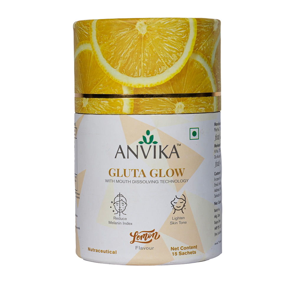 Anvika Gluta Glow Glutathione Sachet Lemon - front